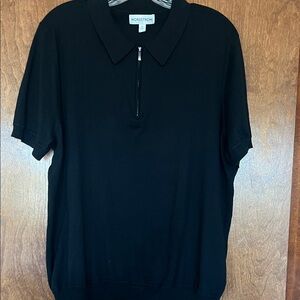 Nordstrom Men's Polo Shirt with Zipper - Black